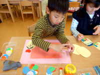 貼って、塗って