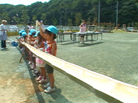長〜い竹を使用